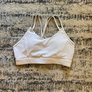 White strappy sports bra with padding